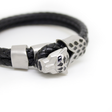 Load image into Gallery viewer, Leopard Braided Leather Bracelet Unisex With Hematite Stone