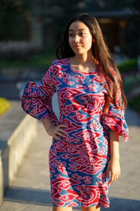 Radiant Indonesian Batik Flair Dress