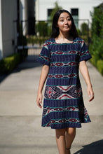 Load image into Gallery viewer, Elegant Indonesian Ikat Hand Woven Peplum Dress
