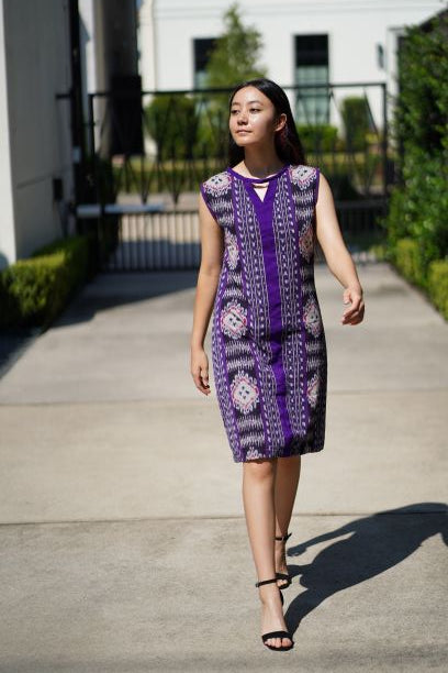 Intricate Indonesian Hand Woven Sleeveless Dress