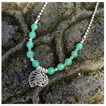 Load image into Gallery viewer, Silver Necklace With Aventurine Gem Stone
