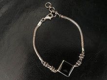 Load image into Gallery viewer, Silver Bracelet With Onyx Gem Stone
