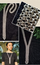 Load image into Gallery viewer, Silver Chain Knitting With Pearls
