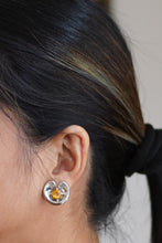 Load image into Gallery viewer, Silver Clip On Earring With Citrine Gem Stone
