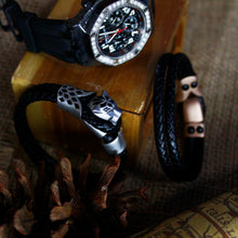 Load image into Gallery viewer, Leopard Braided Leather Bracelet Unisex With Hematite Stone
