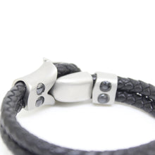 Load image into Gallery viewer, Leopard Braided Leather Bracelet Unisex With Hematite Stone
