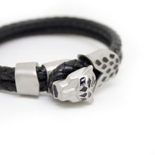 Load image into Gallery viewer, Leopard Braided Leather Bracelet Unisex With Hematite Stone
