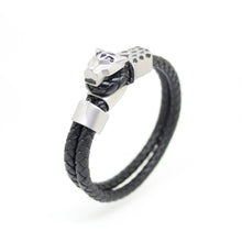 Load image into Gallery viewer, Leopard Braided Leather Bracelet Unisex With Hematite Stone
